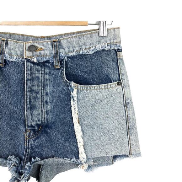 CARMAR Spliced High Rise Fray Cut Off Denim Shorts - Picture 8 of 16